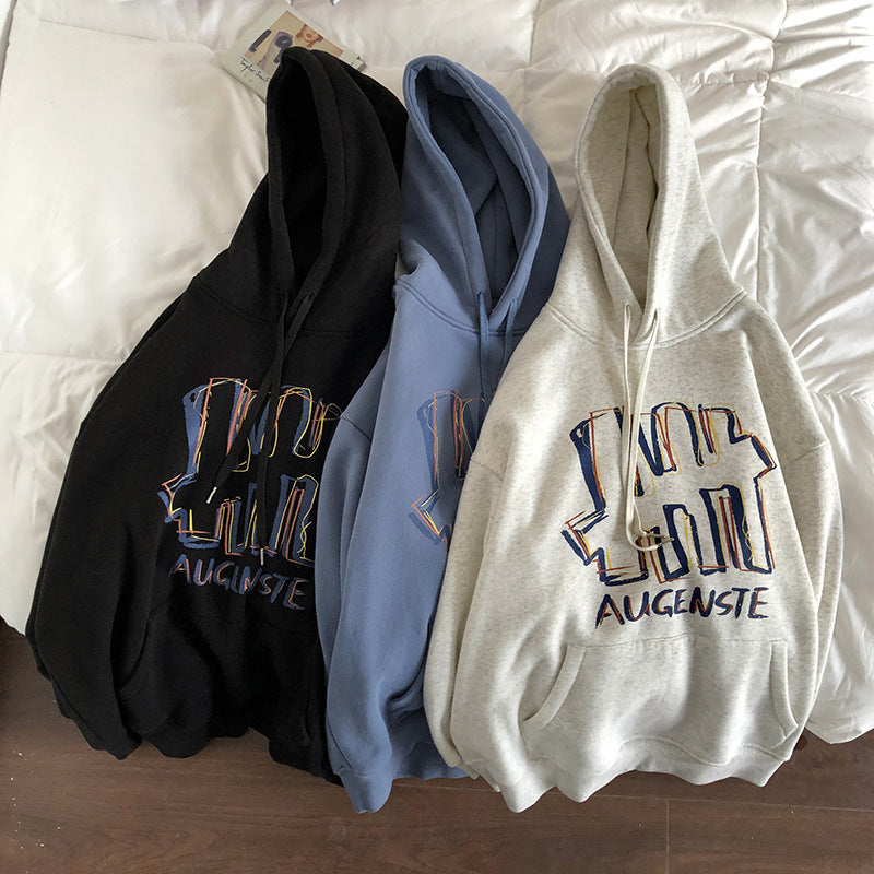 Lazy Style Hooded Jacket Korean Style Loose Hong Kong Style Top